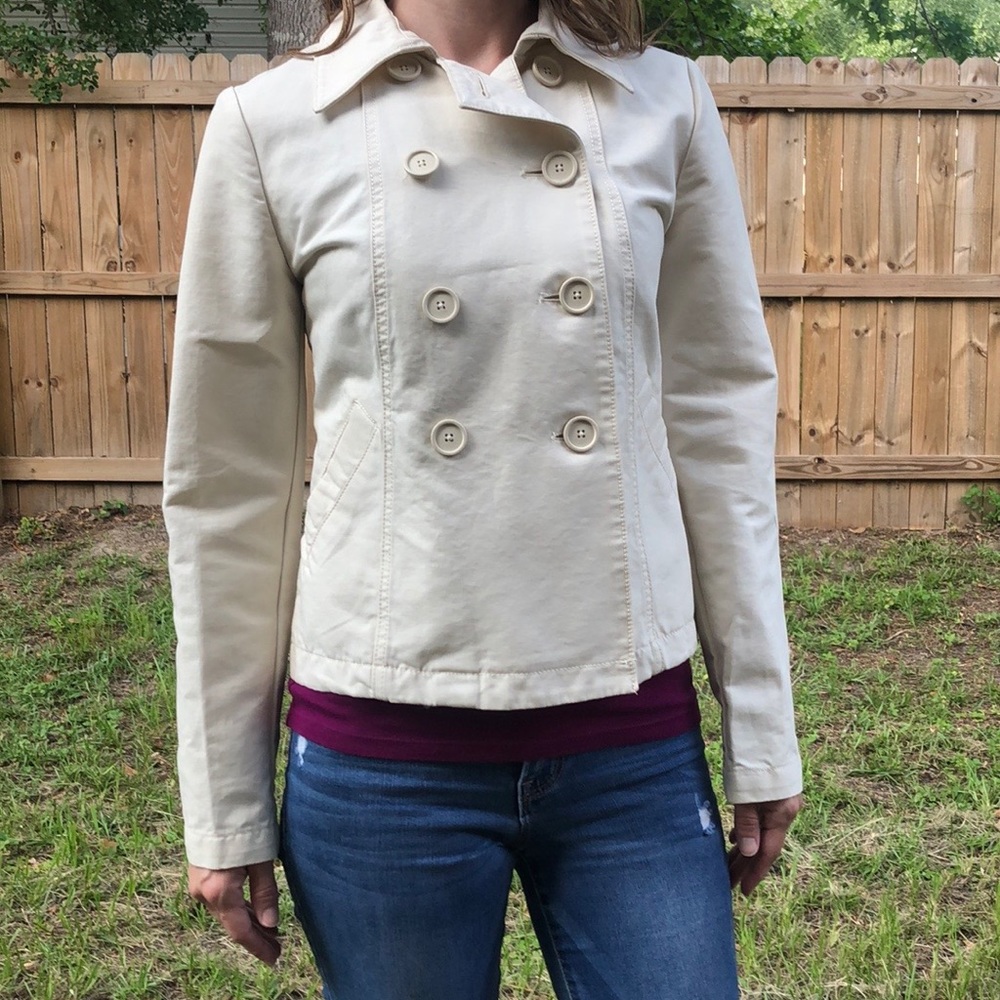 Beige Gap jacket.